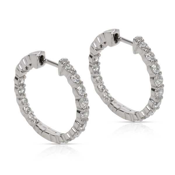 006279 sv Diamond Hoop Earring in 14K White Gold 198 CTW