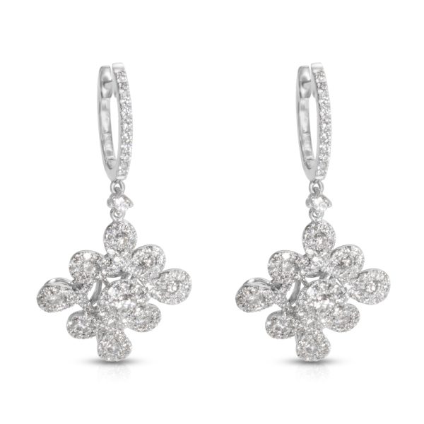 Diamond Dangle Earring in 18K White Gold with Diamonds 215 CTW Diamond Dangle Earring in 18K White Gold with Diamonds 215 CTW