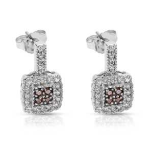 Fashion Earrings in 14K White Gold with Diamonds 050 CTW Cartier Tank Francaise W51002Q3 Unisex Watch in Stainless Steel