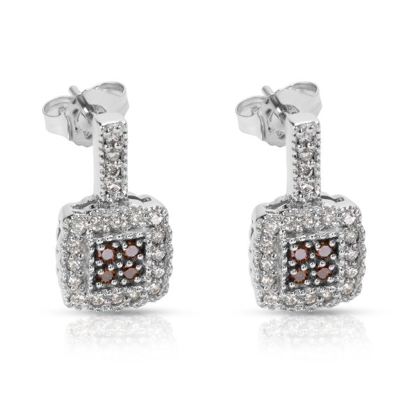 Fashion Earrings in 14K White Gold with Diamonds 050 CTW Fashion Earrings in 14K White Gold with Diamonds 050 CTW