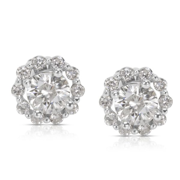 Diamond Flower Earrings in 14K White Gold 120 CTS Diamond Flower Earrings in 14K White Gold 120 CTS