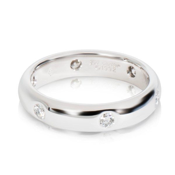 Band White Gold Cartier Stella Diamond Ring in 18K White Gold 030 CTW