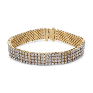 4 Row Diamond Tennis Bracelet in 14k Yellow Gold 700 CTW Cart