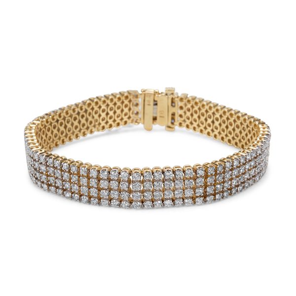 4 Row Diamond Tennis Bracelet in 14k Yellow Gold 700 CTW 4 Row Diamond Tennis Bracelet in 14k Yellow Gold 700 CTW