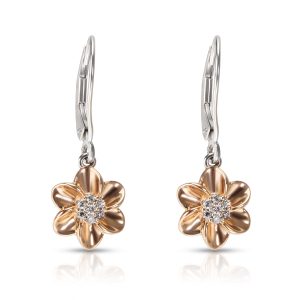 Diamond Daisy Drop Earrings in 14KT White Rose Gold 010 ctw Balenciaga Bag Black