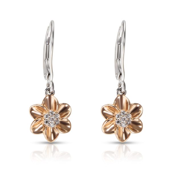 Diamond Daisy Drop Earrings in 14KT White Rose Gold 010 ctw Diamond Daisy Drop Earrings in 14KT White Rose Gold 010 ctw