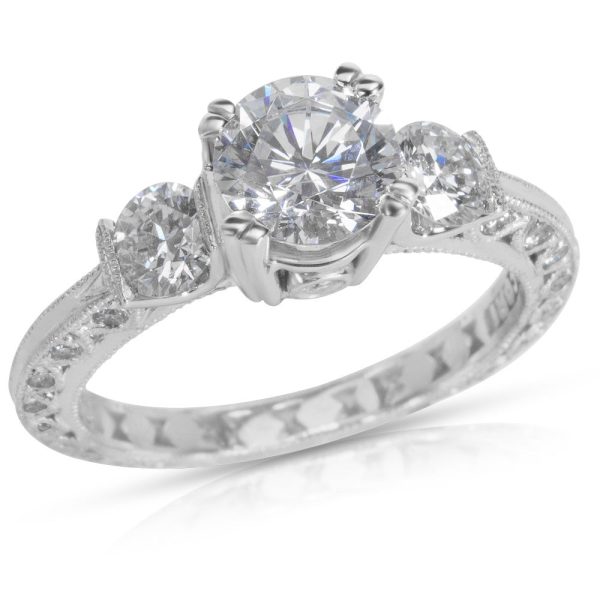 008777 av 1fcb45c2 79e1 4d36 ab42 2642c4a2d160 Tacori HT 2261 Platinum Three Stone Diamond Engagement Ring Setting 035 ct