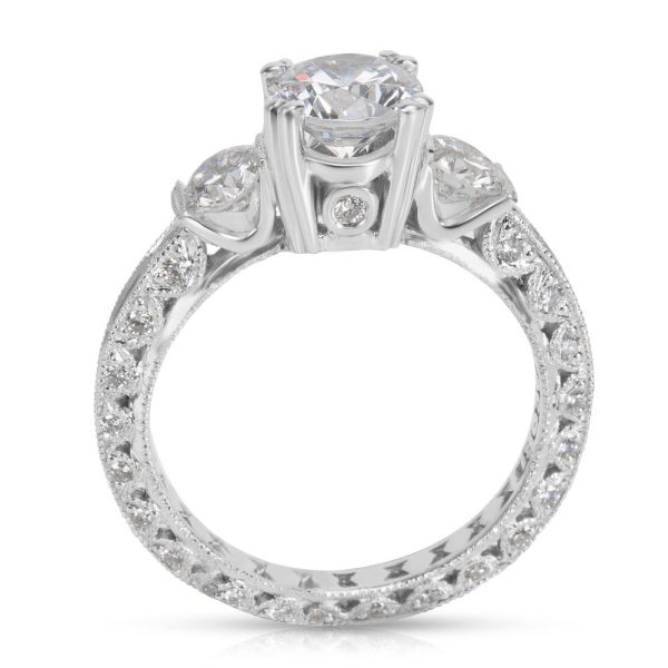 tacori ht 2261 platinum three stone diamond engagement ring setting 0 35 ct Tacori HT 2261 Platinum Three Stone Diamond Engagement Ring Setting 035 ct