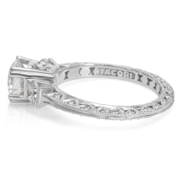 Semi Mount Platinum Tacori HT 2261 Platinum Three Stone Diamond Engagement Ring Setting 035 ct