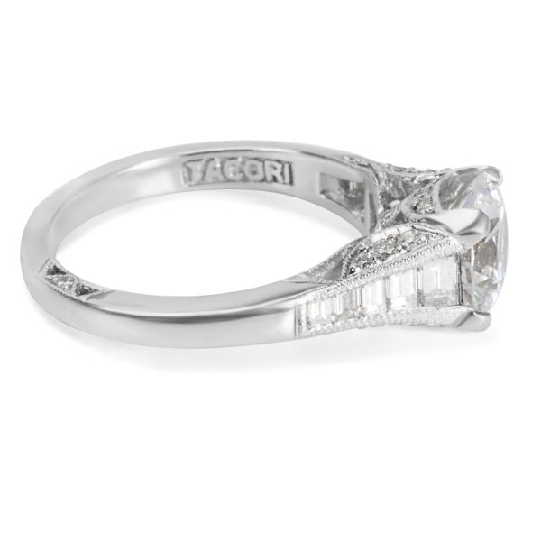 Platinum Semi Mount NEW Tacori Diamond Engagement Ring Setting in Platinum 2577 RD 75 070 CTW