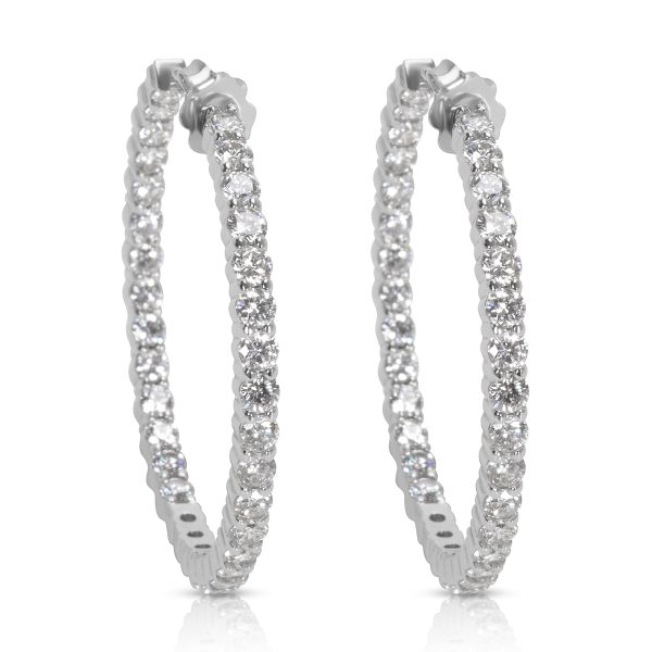 Diamond Hoop Earrings in 14K White Gold 544 CTW Diamond Hoop Earrings in 14K White Gold 544 CTW