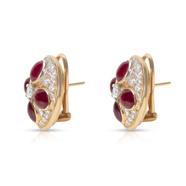 012556 sv Ruby Diamond Earrings in 18k Yellow Gold 978 CTW