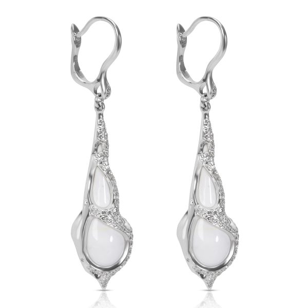 017712 sv White Agate Teardrop Earrings in 18K White Gold 128 CTW