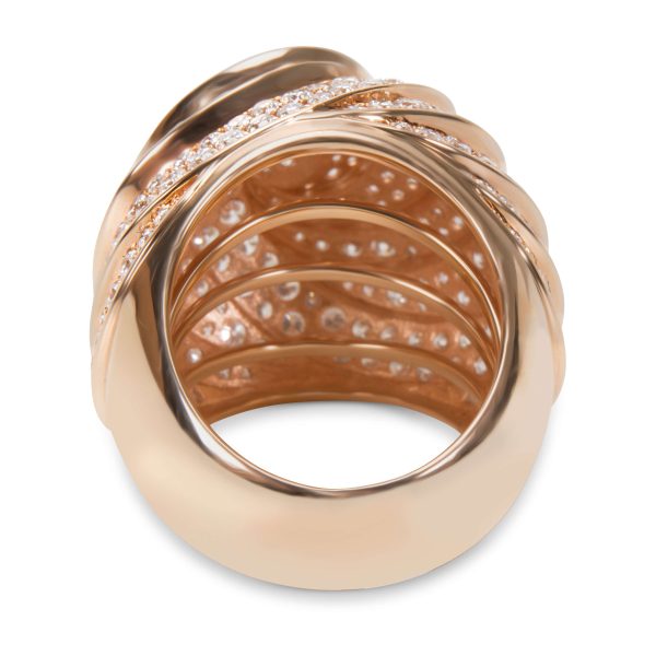 Rings Pave Diamond Swirl Ring in 18KT Pink Gold 461 ctw