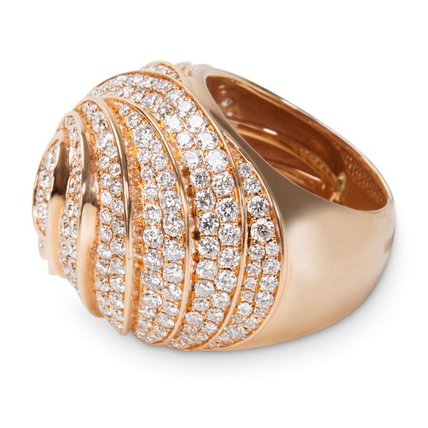 Ring Rose Gold Pave Diamond Swirl Ring in 18KT Pink Gold 461 ctw