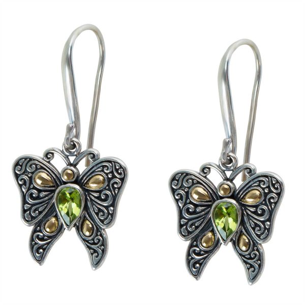 Robert Manse Peridot Drop Earrings in Sterling Silver 10 cts Robert Manse Peridot Drop Earrings in Sterling Silver 10 cts