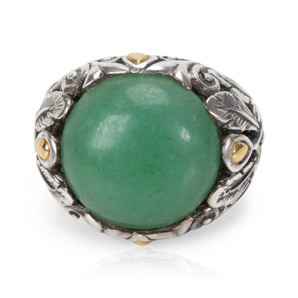 Robert Manse Robert Manse Green Quartz Fashion Ring in 18k Yellow Gold Sterling Silver