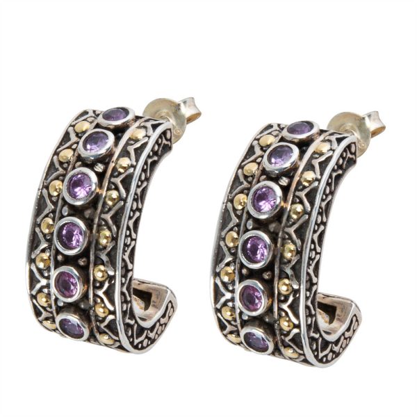 Robert Manse Pink Sapphire Hoop Earrings in Sterling Silver 084 cts Robert Manse Pink Sapphire Hoop Earrings in Sterling Silver 084 cts