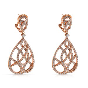 Pear Shape Entwined Diamond Earrings in 18k Pink Gold 267 CTW Dior Trotter Crossbody Shoulder Bag Beige Brown Canvas