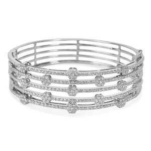 Dehago 5 Row Diamond Bangle in 14k White Gold 410 CTW Saint Laurent Paris Classic Baby Duffle Bag Black