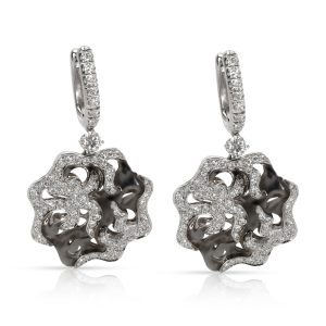 Zydo Diamond Drop Earrings in 18KT White Gold 187 ctw Cart