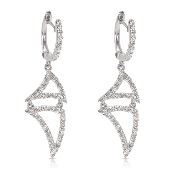 Geometric Diamond Dangle Earrings in 18KT White Gold 094ctw Geometric Diamond Dangle Earrings in 18KT White Gold 094ctw