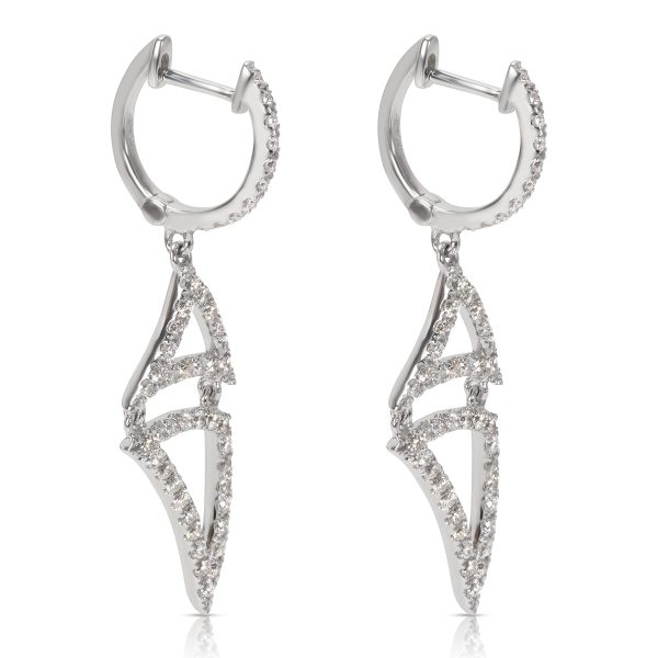 020163 sv Geometric Diamond Dangle Earrings in 18KT White Gold 094ctw