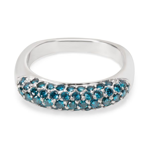 Gemma by WP Diamonds Pave Blue Diamond Ring in 18KT White Gold 100ctw