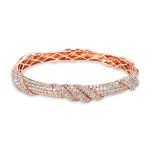 Diamond Hinged Bangle in 18K Pink Gold 560 CTW Louis Vuitton Sienna MM Shoulder Bag Pvc Coated Canvas