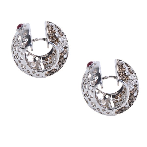 022589 sv Pasquale Bruni Diamond Hoops Earrings in 18KT White Gold 600 ctw