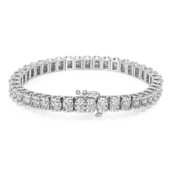 022591 bv Diamond Tennis Bracelet in 14k White Gold 700 CTW