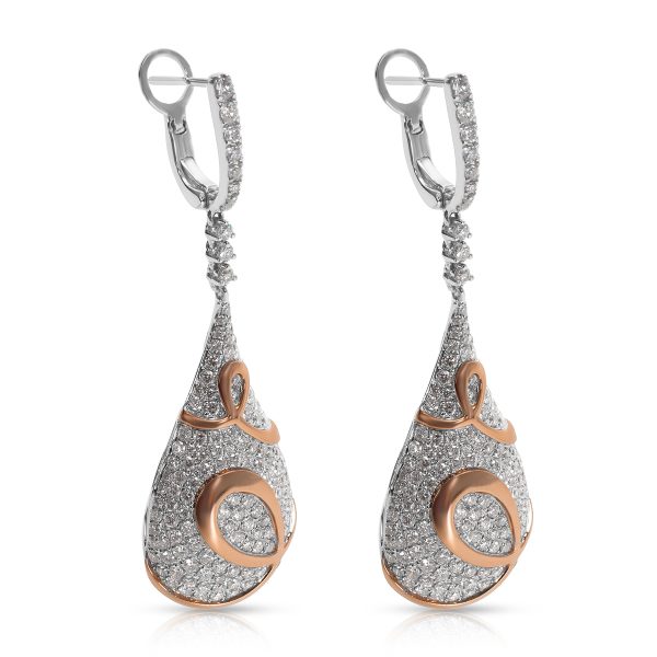 022778 sv Diamond Swirl Teardrop Earrings in 14k White Gold 324 CTW