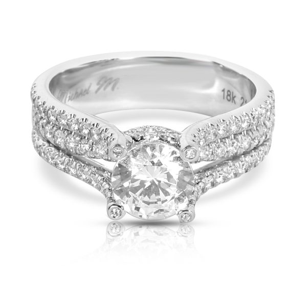 Michael M Michael M Diamond Engagement Ring Setting in 18K White Gold 065 CTW