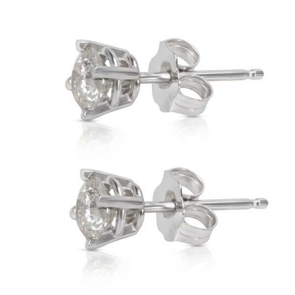 024849 sv Diamond Studs Earrings in 14K White Gold 065 CTW