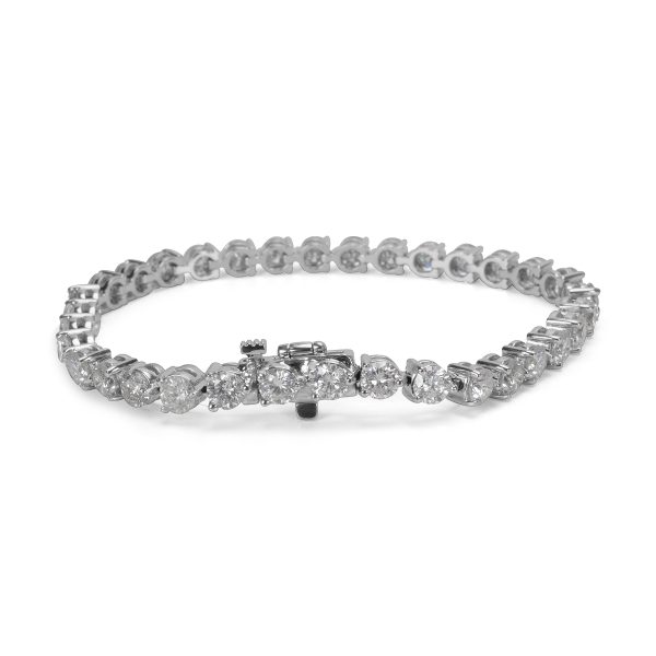 025823 bv 3 Prong Line Diamond Bracelet in 14k White Gold 962 CTW