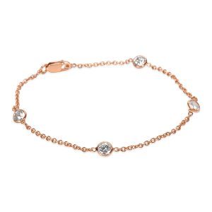 Diamonds by the Yard Station Bracelet in 14K Pink Gold 100 CTW Chanel Chocolate Bar Handbag Coco Mark Leather Beige