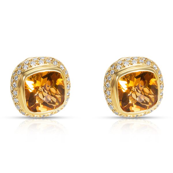 Citrine Earrings in 18K Yellow Gold with Diamonds 130 CTW Citrine Earrings in 18K Yellow Gold with Diamonds 130 CTW