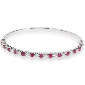 Diamond Ruby Bangle in 14K White Gold 125 CTW Louis Vuitton Monogram Danube Shoulder Bag Brown