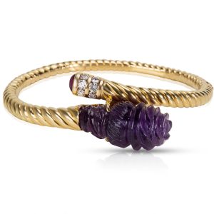 IGL Certified Diamond Amethyst Bangle in 18k Yellow Gold 050 CTW Chanel Melrose Cabas Chain Shoulder Bag