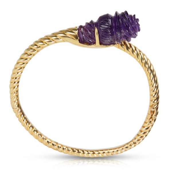 031008 pv IGL Certified Diamond Amethyst Bangle in 18k Yellow Gold 050 CTW