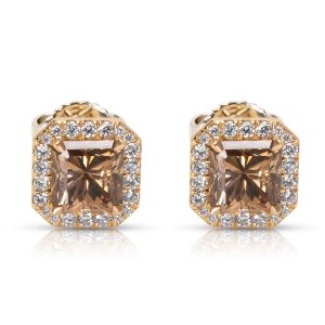 Radiant Cut Diamond Studs in 18k Rose Gold 198 CTW Cart