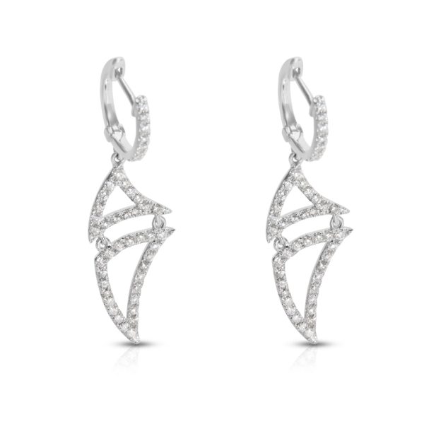 Geometric Diamond Dangling Earrings in 14k White Gold Geometric Diamond Dangling Earrings in 14k White Gold