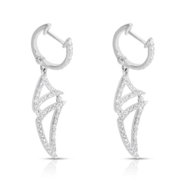 032345 sv Geometric Diamond Dangling Earrings in 14k White Gold