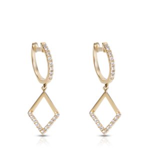 Diamond Drop Earrings in 14k Yellow Gold 050 CTW Louis Vuitton Epi Alma BB Shoulder Bag Leather Pink