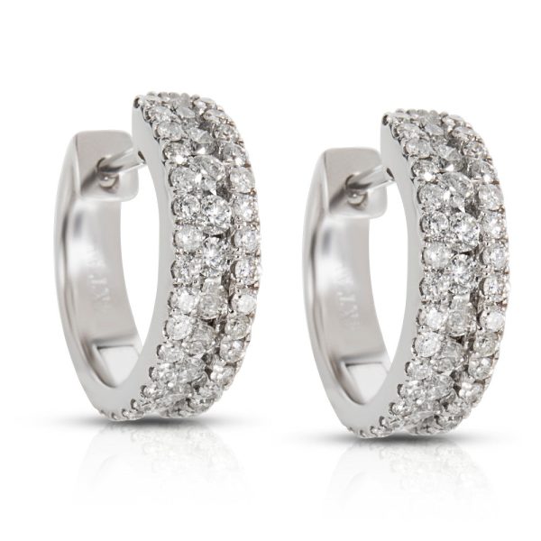 Diamond Hoop Earrings Channel Set in 14K White Gold 098 CTW Diamond Hoop Earrings Channel Set in 14K White Gold 098 CTW