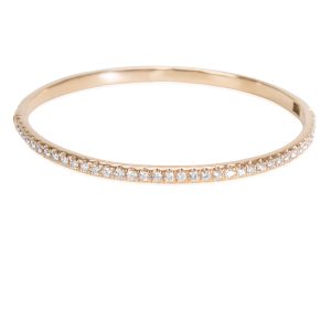 Diamond Bangle in 18K Rose Gold 244 CTW Louis Vuitton Weekender Pm Monogram Pulp Handbag Leather Rose