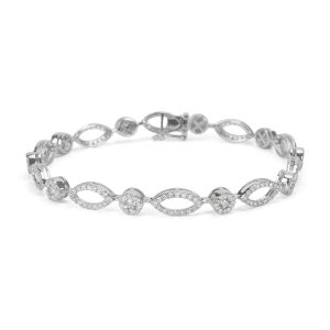 Cluster Floral Diamond Bracelet in 18K White Gold 269 CTW Louis Vuitton Zippy Canvas Monogram Long Wallet Eclipse