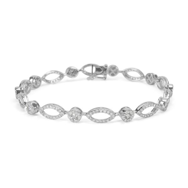 Cluster Floral Diamond Bracelet in 18K White Gold 269 CTW Cluster Floral Diamond Bracelet in 18K White Gold 269 CTW