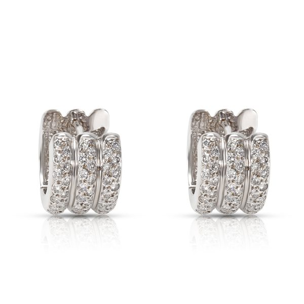 Diamond Huggie Earrings in 18K White Gold 34 CTW Diamond Huggie Earrings in 18K White Gold 34 CTW