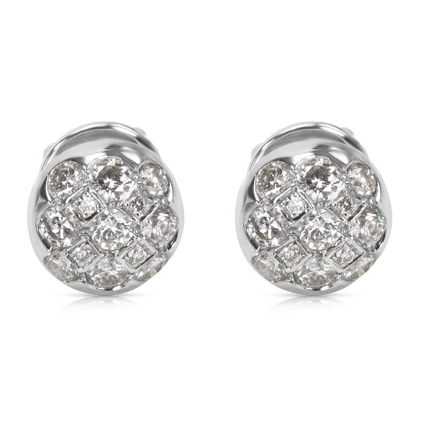 Diamond Stud Earrings in 18K White Gold 090 CTW Diamond Stud Earrings in 18K White Gold 090 CTW
